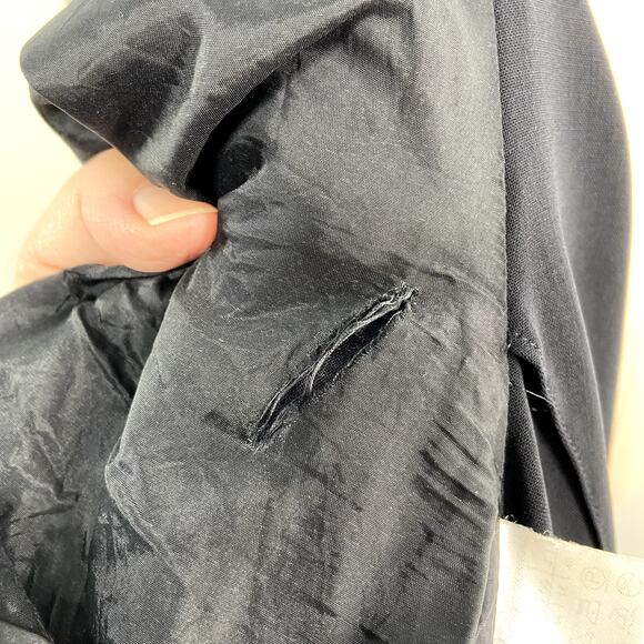 MaxMara Longline Coat Navy Blue Wool Blazer Classic Career Minimalist Size 12 - Picture 11 of 16